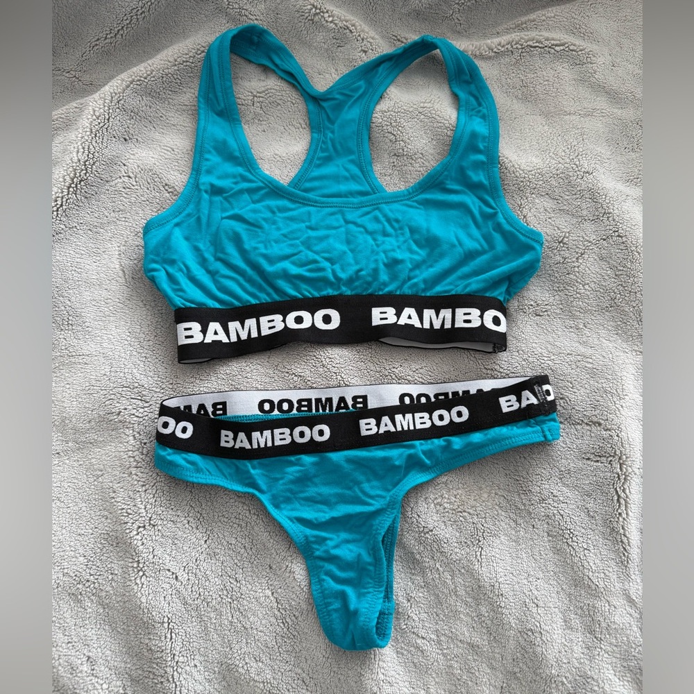 Blue Bamboo Sports Bra and Panty Set
